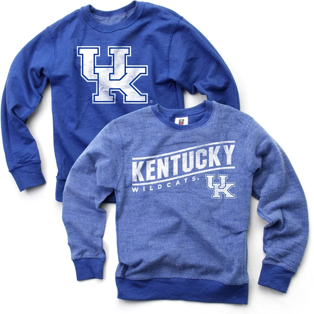 Wes and Willy Boys' University of Kentucky Reversible Fleece Crew Long Sleeve Sweater