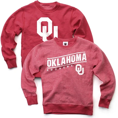 Wes and Willy Boys' University of Oklahoma Reversible Fleece Crew Pullover