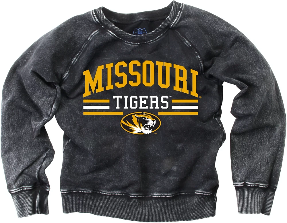 Wes and Willy Boys' University of Missouri Faded Wash Fleece Long Sleeve Top