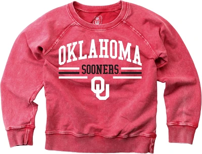 Wes and Willy Boys' University of Oklahoma Faded Wash Fleece Long Sleeve Top