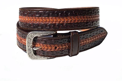 Durango Men's Tyler Tooled Snake Pattern Leather Belt