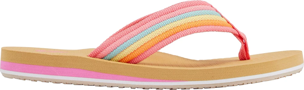 O'Rageous Girls' Bright Stripe Flip Flops                                                                                       