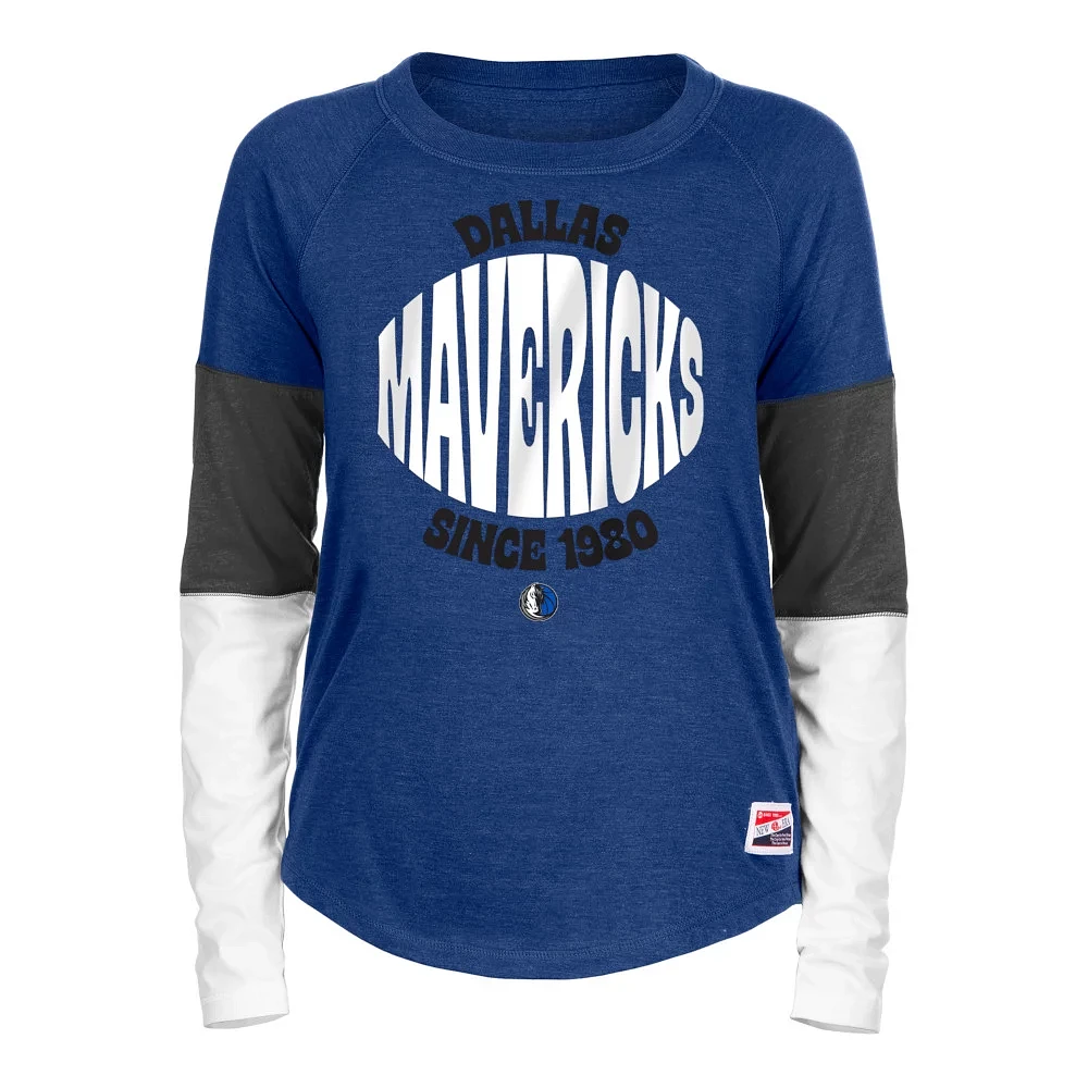 New Era Women's Dallas Mavericks Bi-Blend Raglan Long Sleeve T-shirt