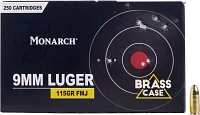 Monarch 9mm Luger 115-Grain FMJ Centerfire Ammunition - 250 Rounds                                                              