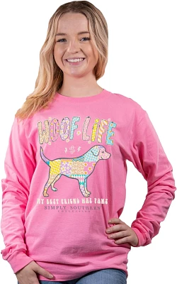 Simply Southern Girls' Woof Life Dog Long Sleeve T-shirt