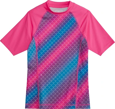 O'rageous Girls' Tie-Dye Mermaid Rash Guard