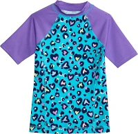 O'rageous Girls' 4-7 Animal Heart Rash Guard