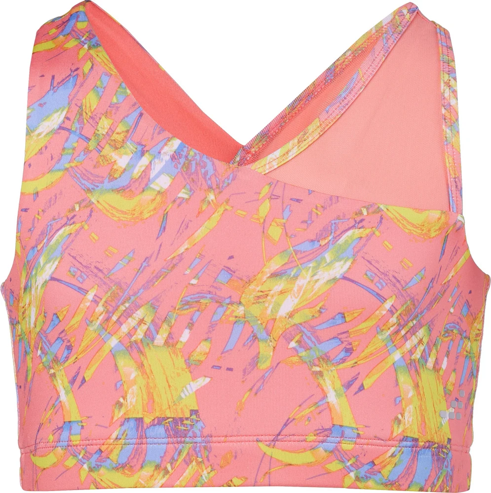 BCG Girls' Mesh Cut-Out Printed Training Bra