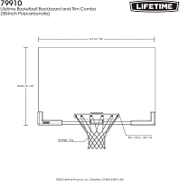 Lifetime Adjustable Portable 50 in Polycarbonate Basketball Hoop                                                                