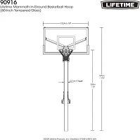 Lifetime Mammoth Bolt Down 60 in Glass Basketball Hoop                                                                          