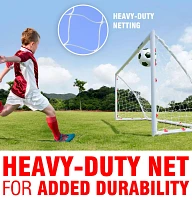 NetPlayz 8 ft x 3 ft x 4 ft High-Strength PVC Soccer Goal                                                                       