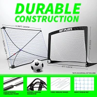 NetPlayz 4 ft x 3 ft Soccer Goal and Rebounder Net Set                                                                          