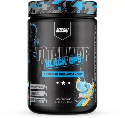 Redcon1 Total War Black Ops Blue Lemonade Pre Workout Supplement                                                                