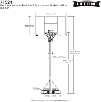 Lifetime 54 in Portable Polycarbonate Basketball Hoop                                                                           