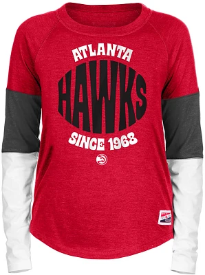 New Era Women's Atlanta Hawks Bi-Blend Raglan Long Sleeve T-shirt