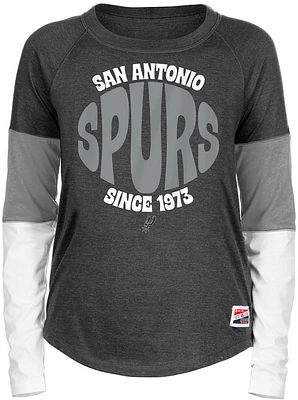 New Era Women's San Antonio Spurs Bi-Blend Raglan Long Sleeve T-shirt