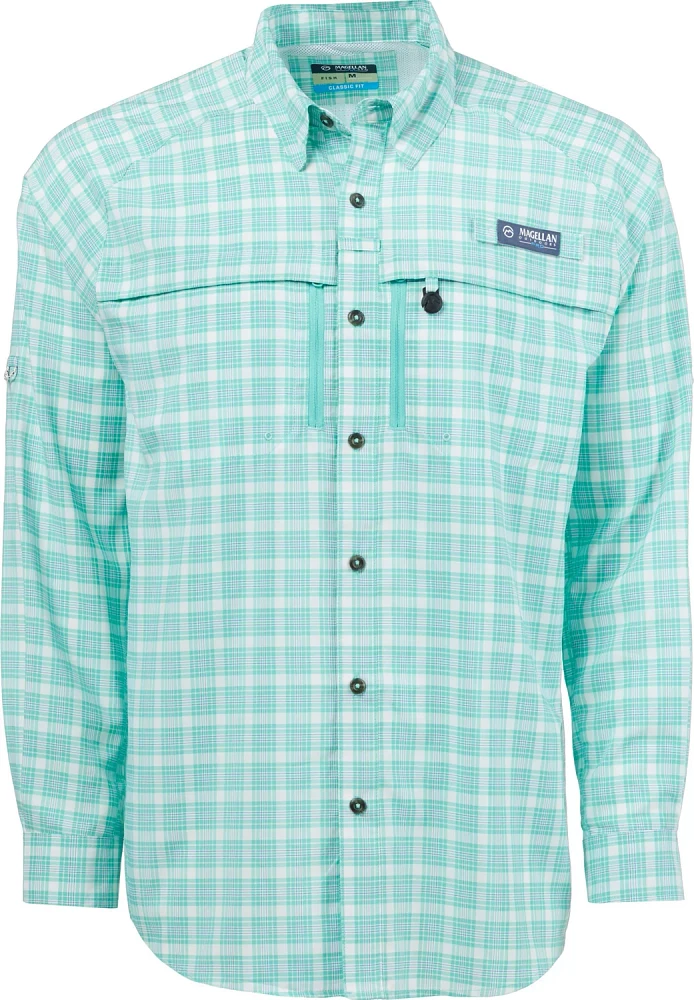 Magellan Outdoors Men's Plaid Pro Angler Long Sleeve Fishing Shirt