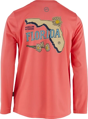 Magellan Outdoors Girls' Florida Local State Graphic Crew Long Sleeve T-shirt