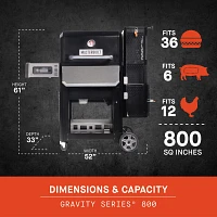 Masterbuilt Gravity Series 800 Digital Charcoal Grill, Griddle and Smoker                                                       