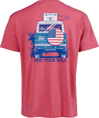 BURLEBO Men's Patriotic Bronco Pocket T-shirt