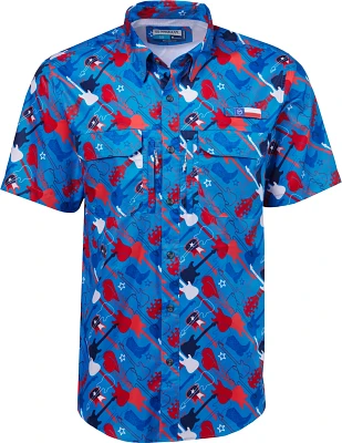 Magellan Outdoors Men's FishGear Local State Texas Print Short Sleeve Button-Down Shirt