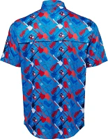 Magellan Outdoors Men's FishGear Local State Texas Print Short Sleeve Button-Down Shirt