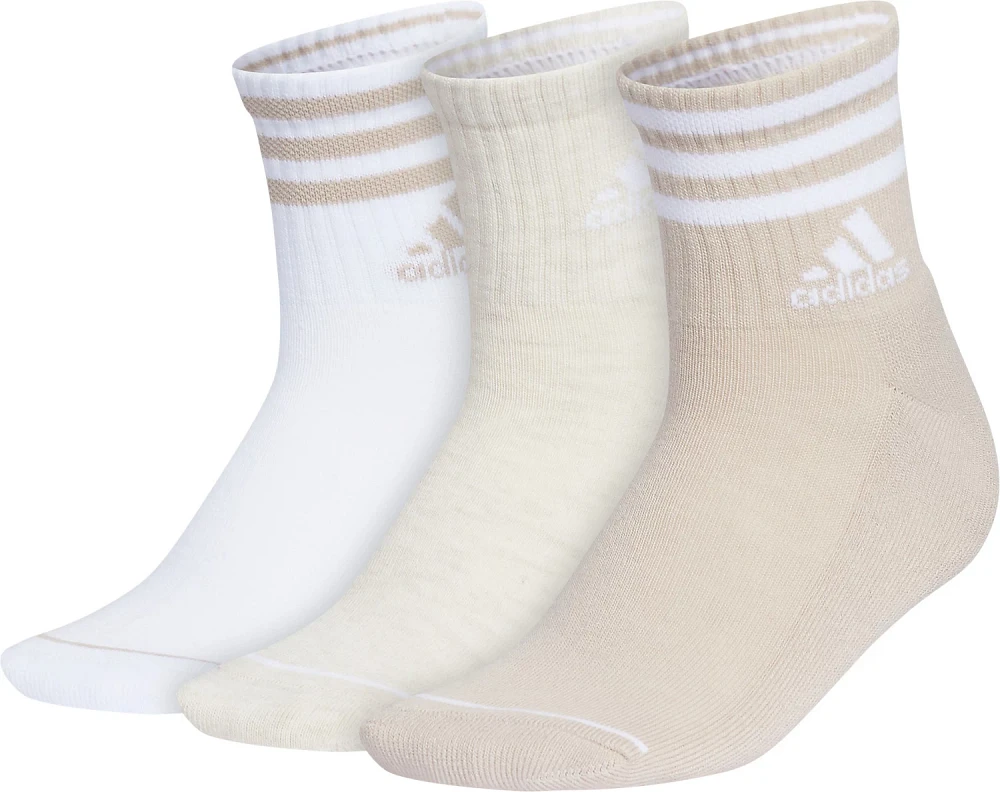 adidas Women's Cushioned 3-Stripe High Quarter Socks 3-Pack                                                                     