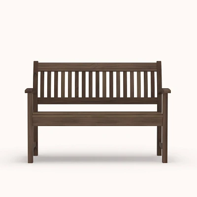 MISSION Acacia Wood Bench with Slat Back                                                                                        