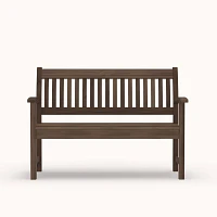 MISSION Acacia Wood Bench with Slat Back                                                                                        