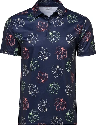 BCG Men's Golf Linear Floral Polo Shirt