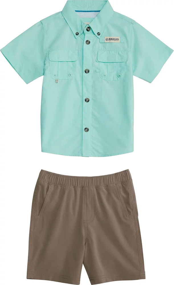 Magellan Outdoors Toddler Boys' Laguna Madre Short-Sleeve Shirt and Shorts Set