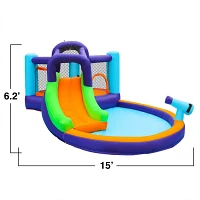 CocoNut Castles Bouncy Slide Water Park with Water Cannon                                                                       