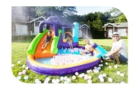 CocoNut Castles Bouncy Slide Water Park with Water Cannon                                                                       