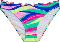 O'Rageous Juniors' Wavy Stripes Hipster Swim Bottoms