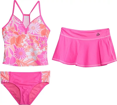 Gerry Girls' Bobble Trim Three-Piece Tankini Set