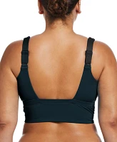 Nike Women's Essential Scoop Neck Plus Midkini Swim Top