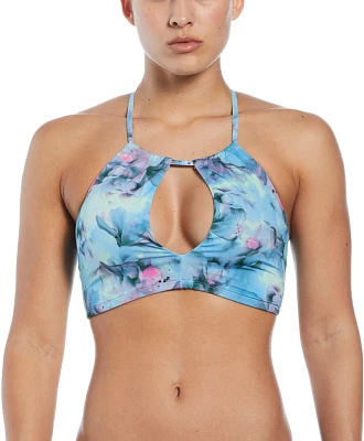 Nike Women's Swim Lace Up Print Bikini Top