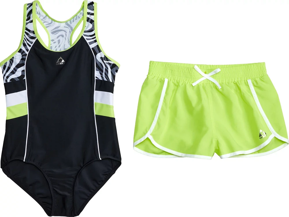 Gerry Girls' 7-20 Sporty One-Piece Swimsuit Set