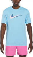 Nike Men's Swim Stacked Swoosh Short Sleeve Hydroguard Top