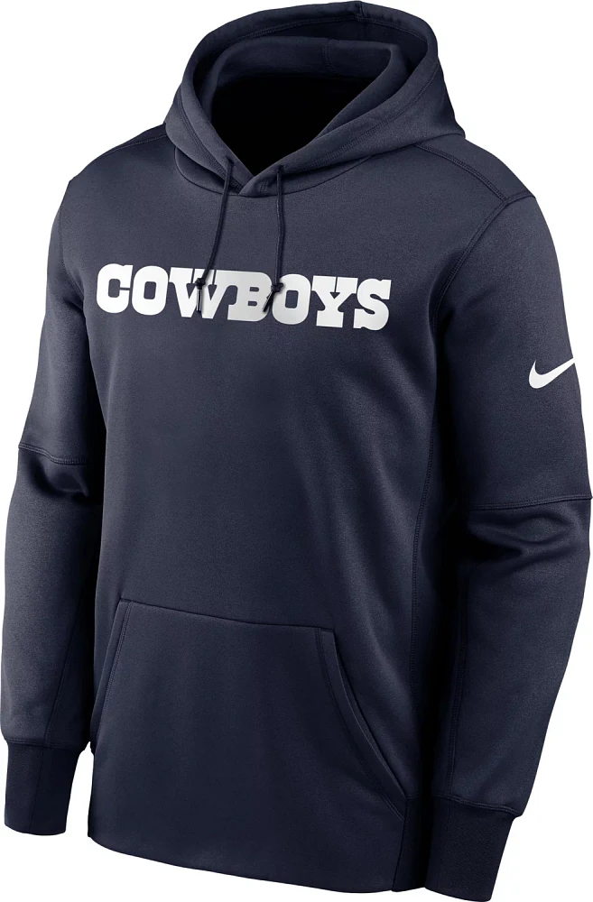 Nike Men's Cowboys Wordmark Therma Pullover Hoodie