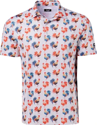 Waggle Golf Men's Cocky Rooster Short Sleeve Polo Shirt