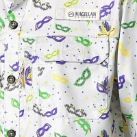 Magellan Outdoors Boys' Mardi Gras Print Short Sleeve Button-Down Shirt