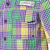 Magellan Outdoors Boys' Mardi Gras Seersucker Gingham Short Sleeve Button-Down Shirt