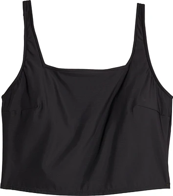 Freely Women's Solid Square Neck Cropped Tankini