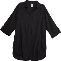 Freely Women's Solid Hi-Low Shirt Dress Coverup