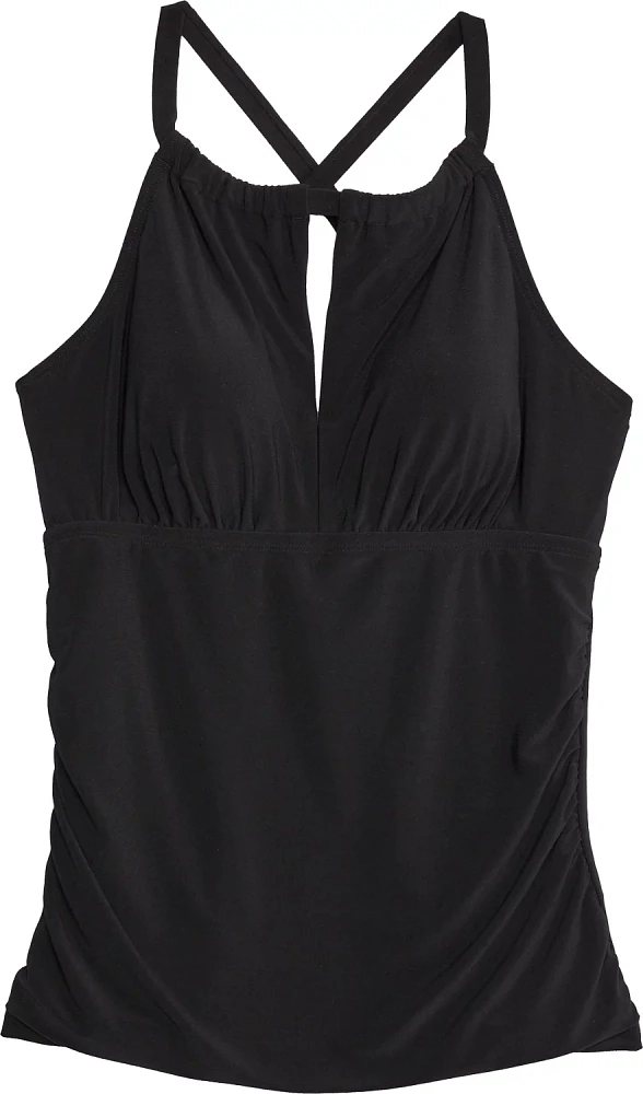 Freely Women's Solid High Neck Keyhole Tankini