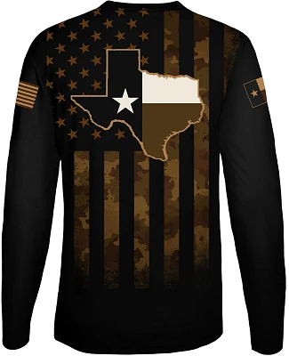 Great State Men's Texas US Camo Flag Long-Sleeve Performance T-Shirt