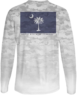 Great State Men's Carolina Flag Camo Performance Long Sleeve Graphic T-shirt