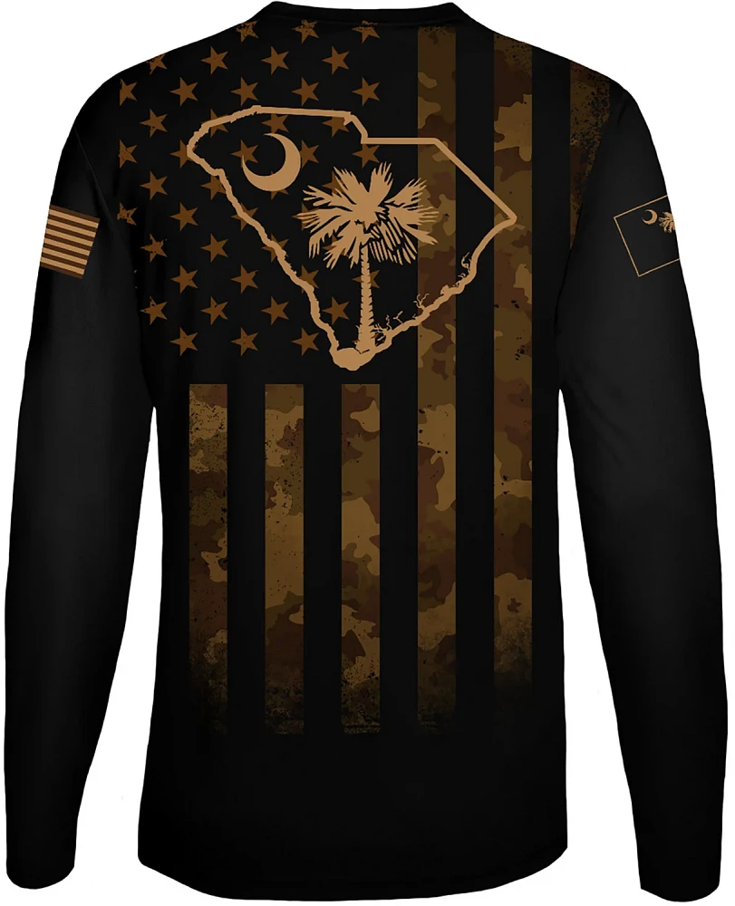 Great State Men's Carolina US Camo Flag Performance Long Sleeve Graphic T-shirt