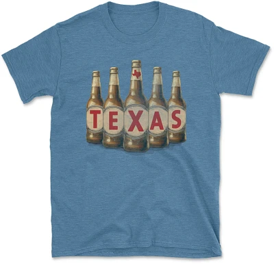 State Life Men's Texas Beer Bottles Short Sleeve Graphic T-shirt